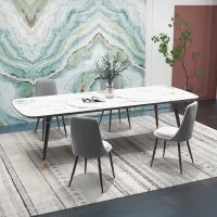 Sedie da Cucina Imbottite, Set 4 Pezzi in Poliestere e Acciaio, 47x55x86 cm, Grigio