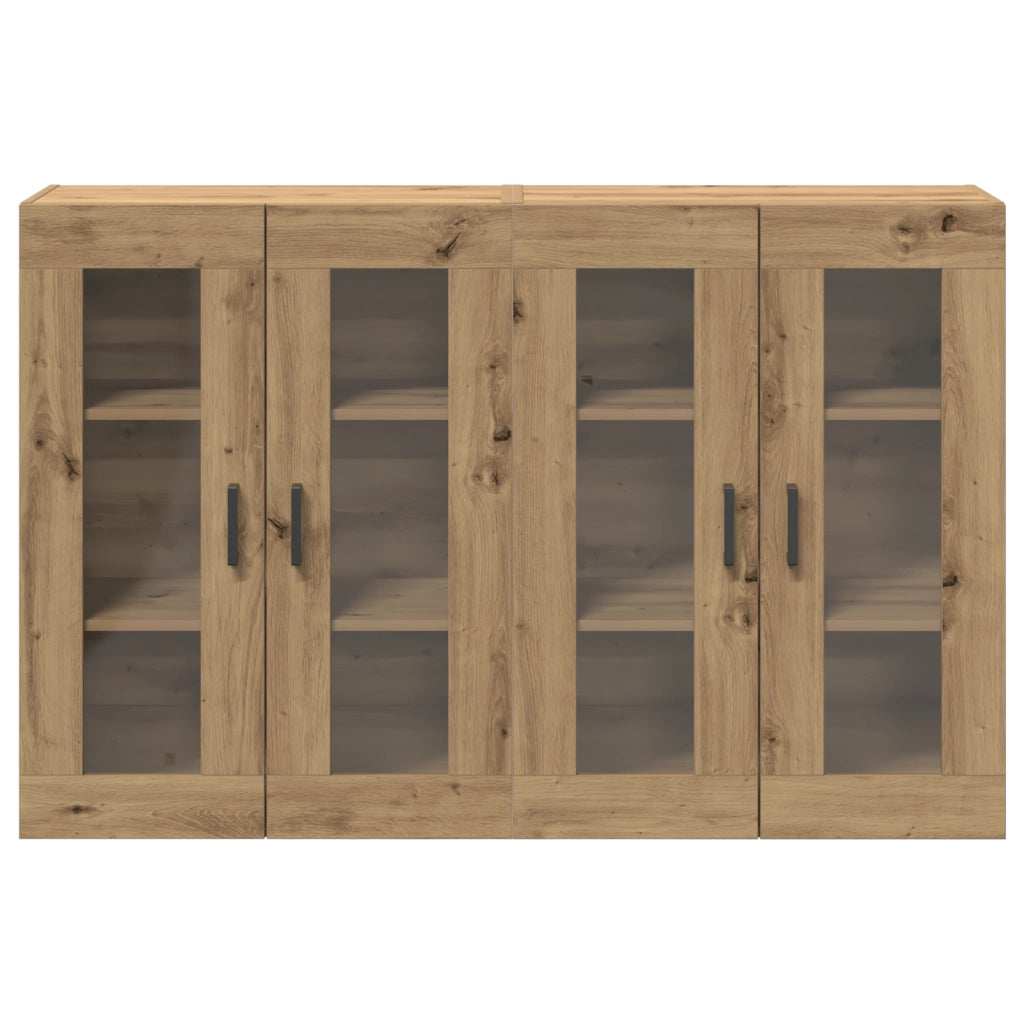 Armadi da muro 2 pezzi Rovere artigianale 69,5x34x90 cm Legno ingegnerizzato