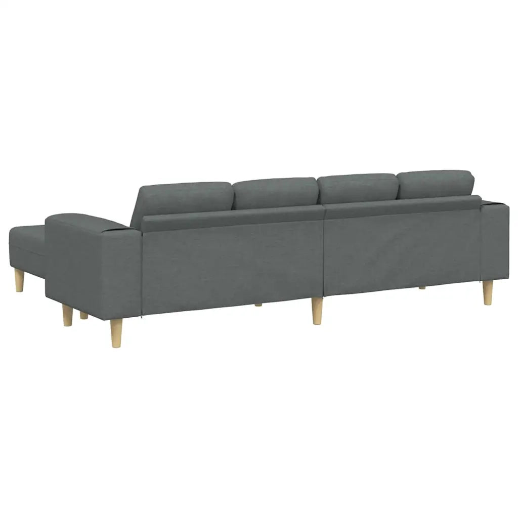 Set di divani 3 pcs Grigio scuro Tessuto