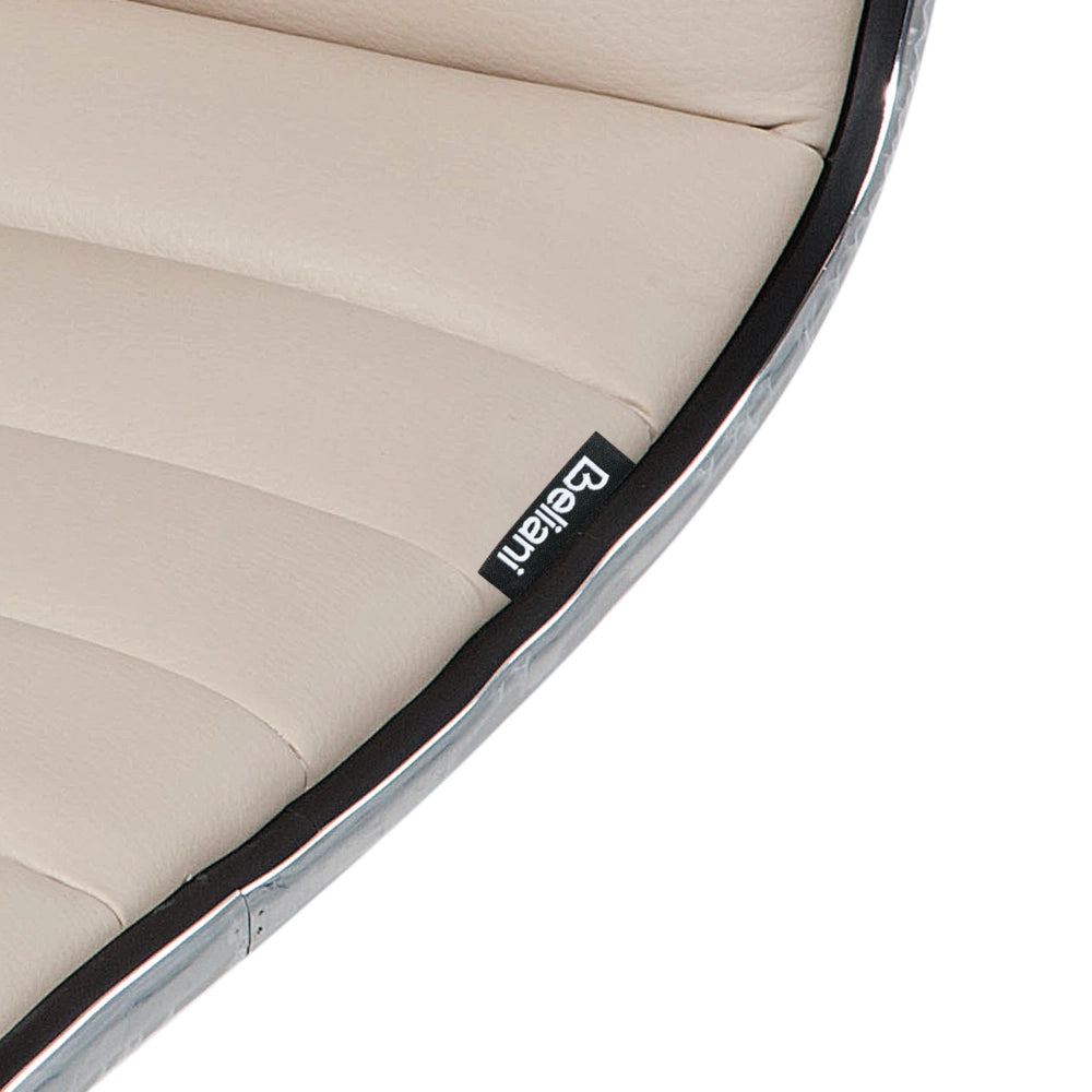 Set di 2 sedie da bar Sedile in ecopelle beige Struttura in argento Altezza del bancone Girevole regolabile in altezza