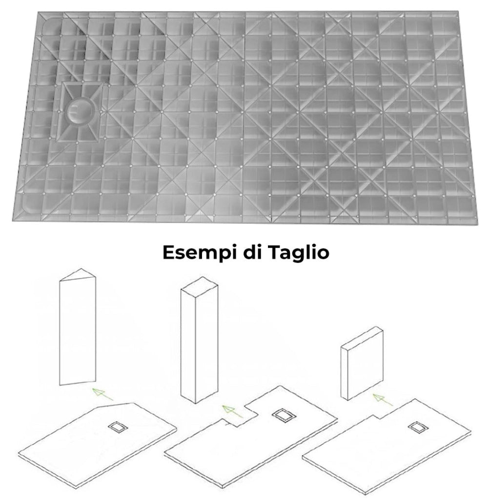 Piatto Doccia 70x120 cm Effetto Pietra Stone Grigio