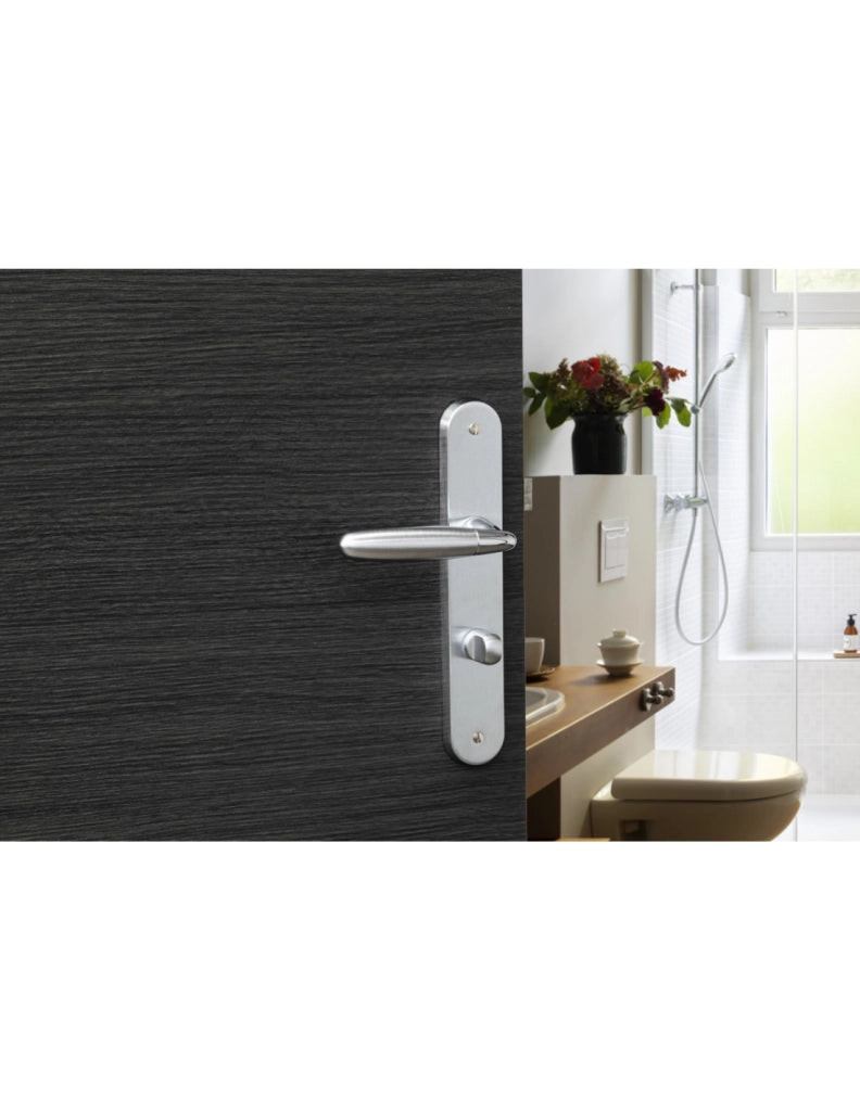 Set di maniglie MIRELLA 2, interasse 195 mm, chiusura WC, cromo satinato e lucido – THIRARD