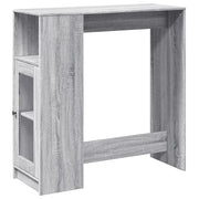 Tavolo Bar con Rastrelliera Grigio 101x40x103,5 cm Multistrato