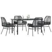 Set da Pranzo da Giardino con Cuscini 5 pz Polyrattan Vetro 3334565