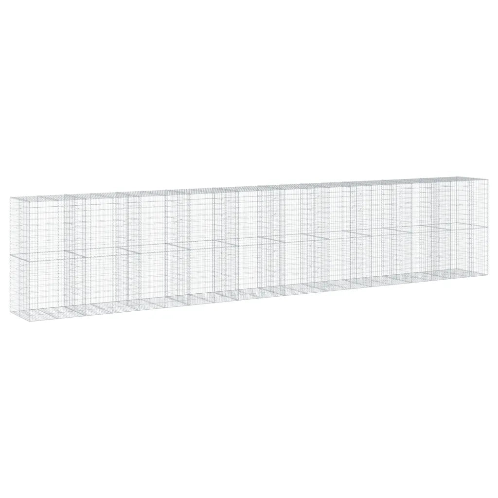 Cesto Gabbione con Copertura 1000x100x200 cm in Ferro Zincato 3295243