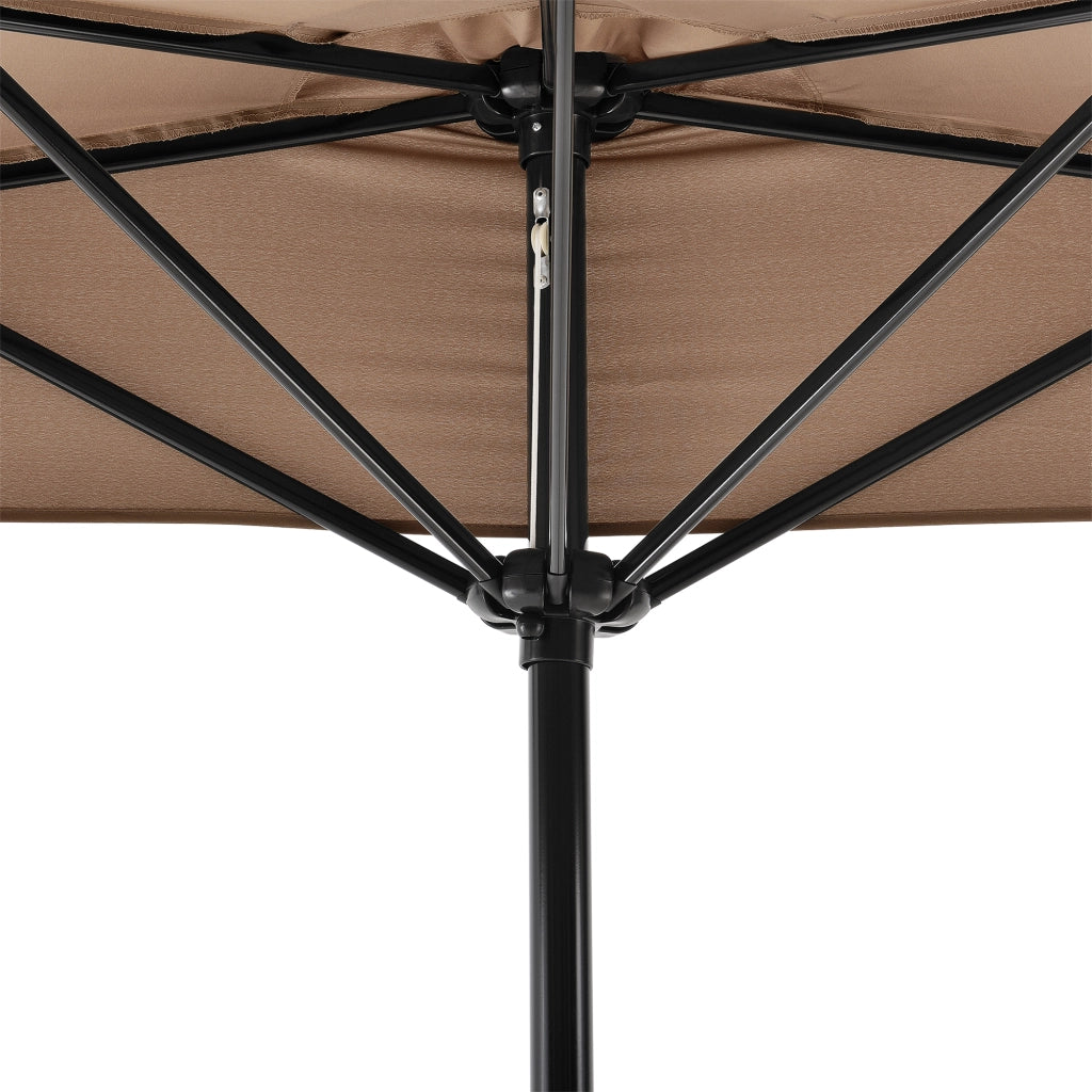 Ombrellone a Semicerchio Eger Parasole a Mezzaluna 300x150 cm Marrone chiaro casa.pro