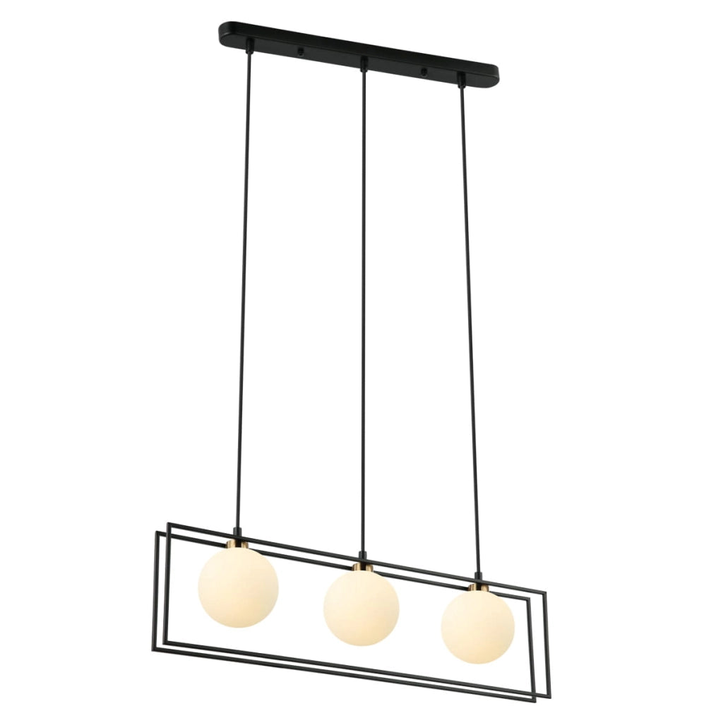 Italux Grosetta lampadario moderno nero vetro 3xG9
