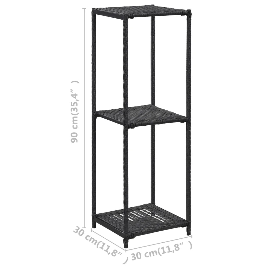 Scaffale Nero 30x30x90 cm in Polyrattan cod mxl 59535