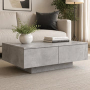 Coffee Table Concrete Grey 90x60x31 Cm Wood Material