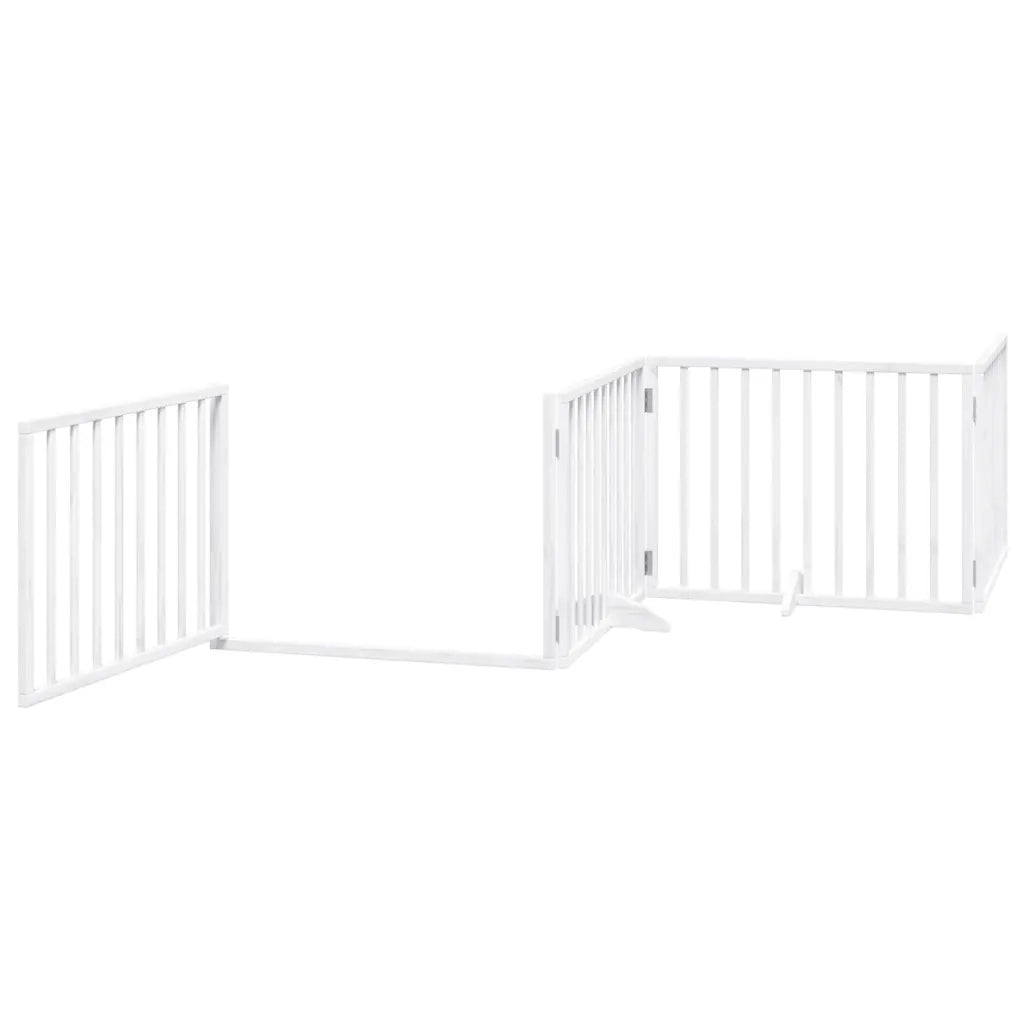 Cancello Cani Porta Pieghevole Bianco 10 Pannelli 800 cm Pioppo 3155563