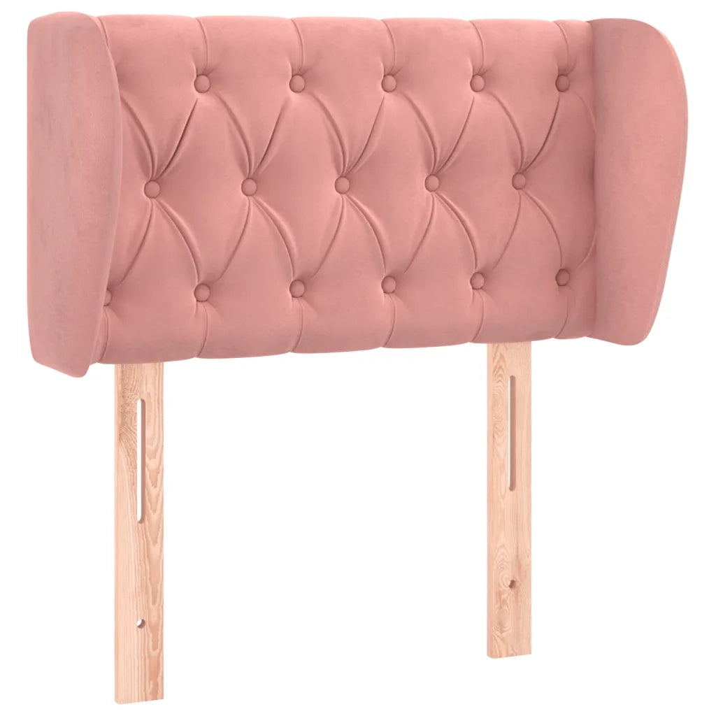 Testiera ad Orecchio Rosa 83x23x78/88 cm in Velluto