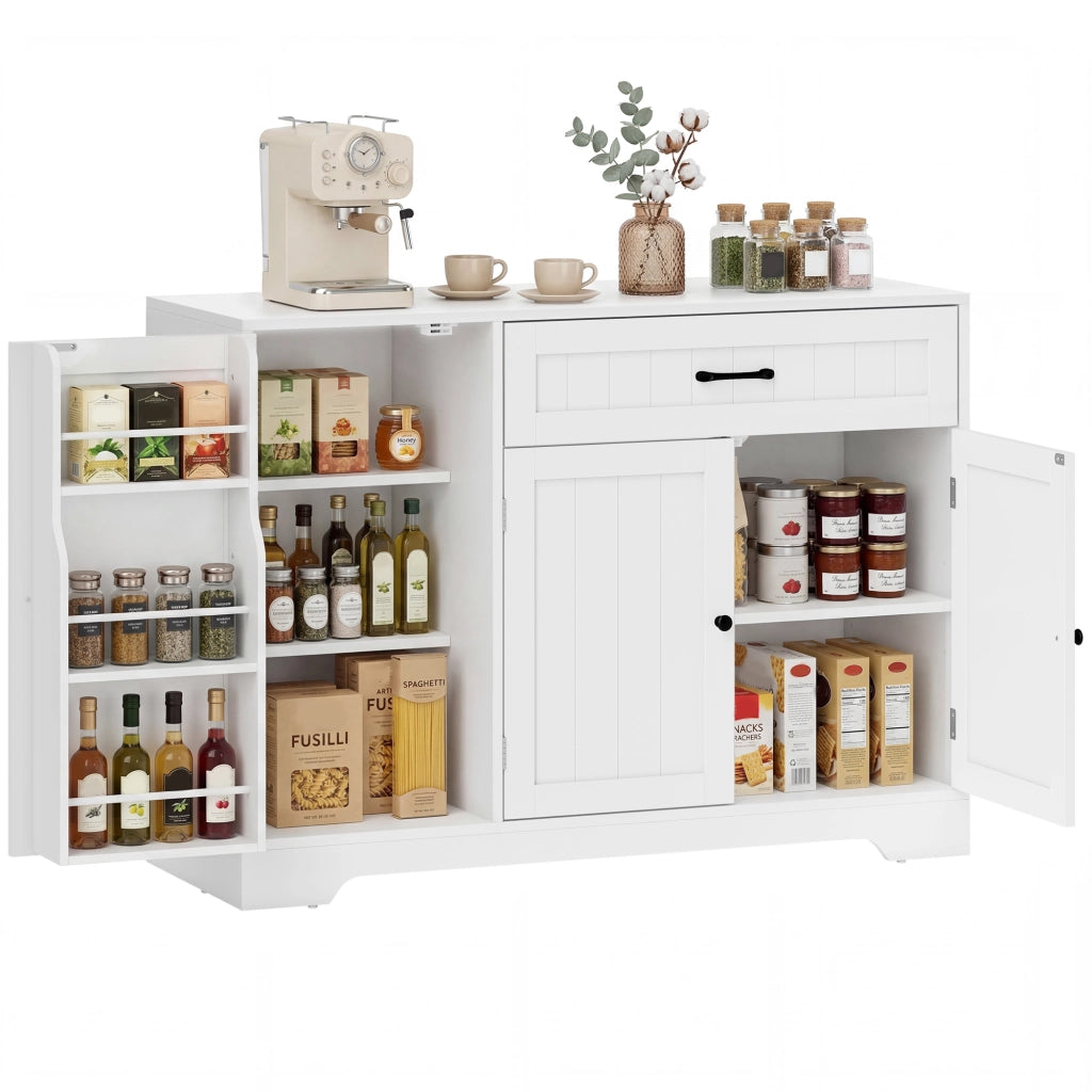 Cassettiera moderna per cucina con cassetti e scaffali regolabili ¨C zephmum ¨C bianco
