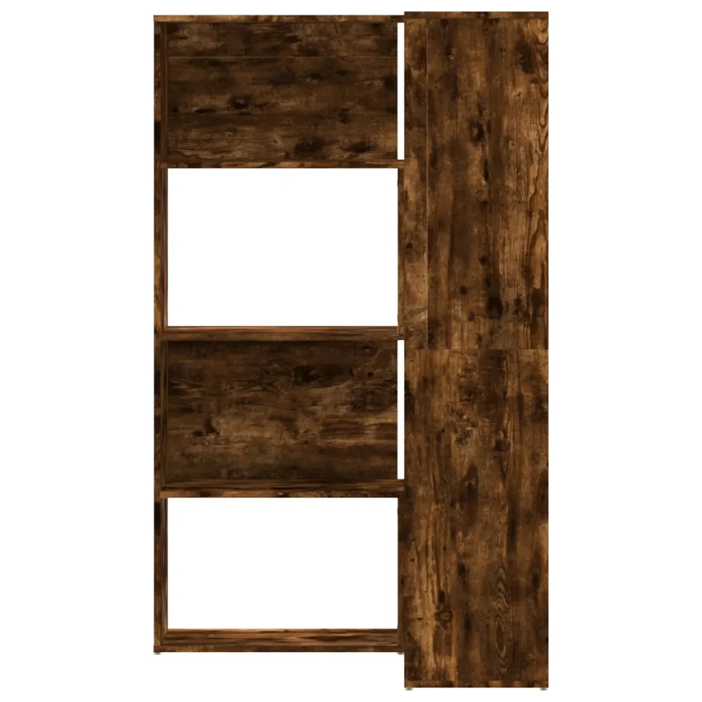Libreria Angolare 4 Ripiani Rovere Fumo 85x85x140 cm Truciolare 3307814