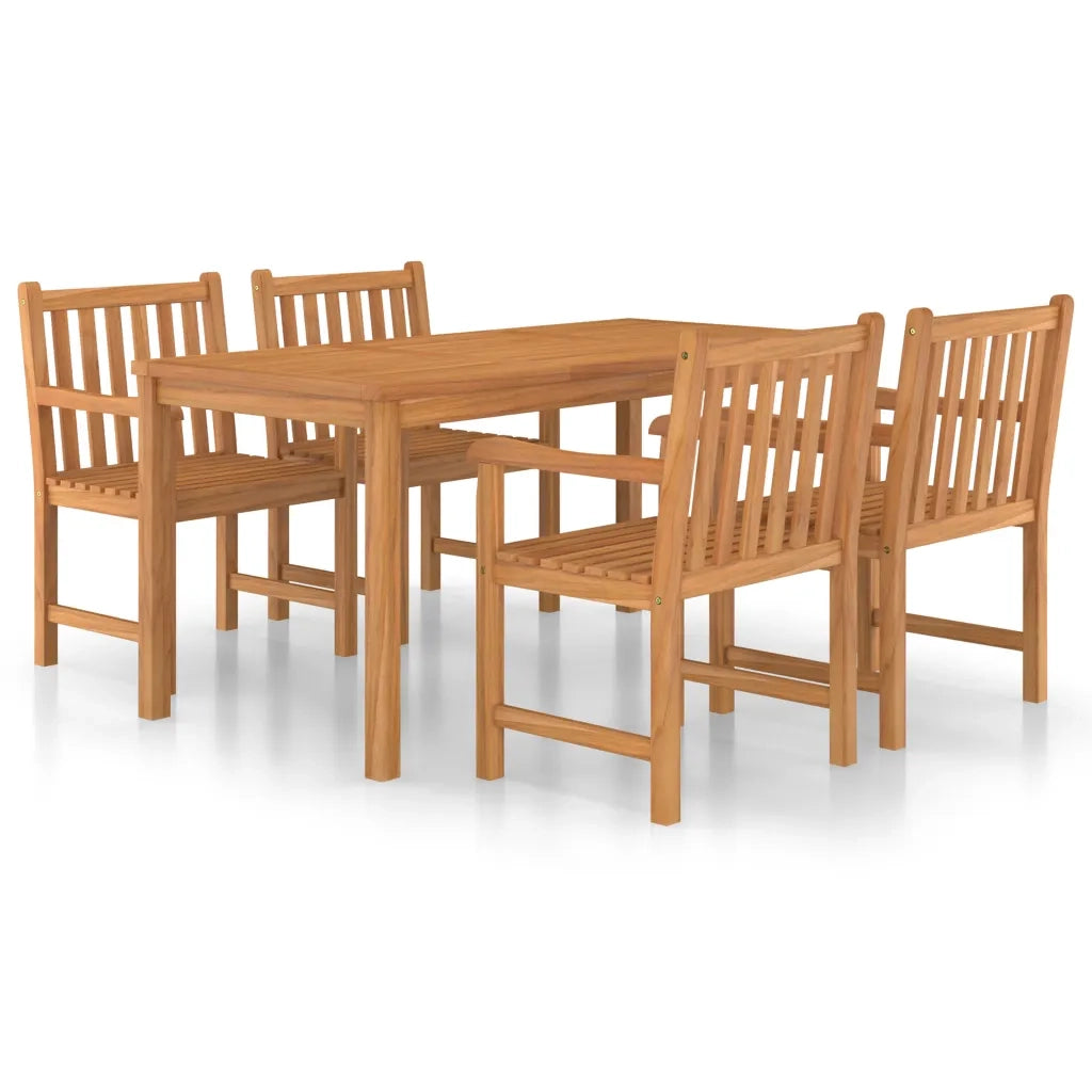 Set da pranzo da giardino 5 pz 160x80 cm in legno massello di teak