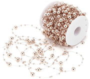 Parechi di Perle in Plastica - 30 Metri - Rosa - Decorazioni per Collane - Adatto per Matrimoni e Addobbi di Natale