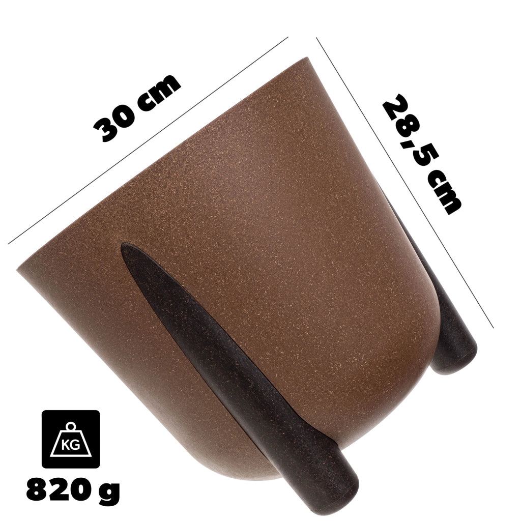 Vaso da fiori KADAX, coprivaso, con gambe, con inserto, moderno, marrone, 30 cm