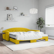 Divano Letto Estraibile con Materassi Giallo 100x200 cm Velluto 3197337