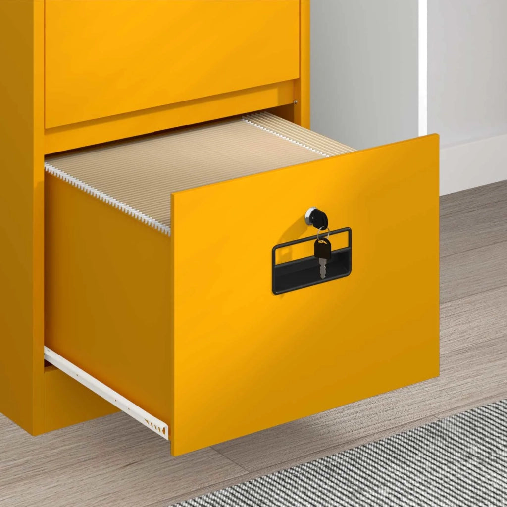 Armadio per File con cassetto Giallo senape 45,5 x 42 x 139 cm