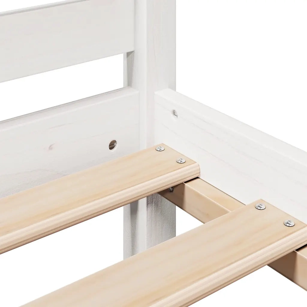 Letto Libreria senza Materasso Bianco 135x190 cm Legno di Pino 3322198