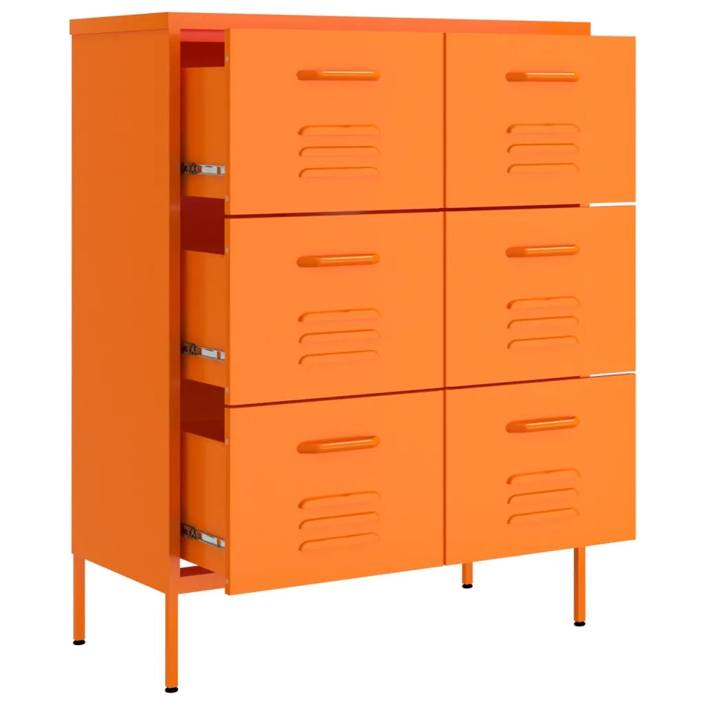Cassettiera Arancione 80x35x101,5 cm in Acciaio 336147