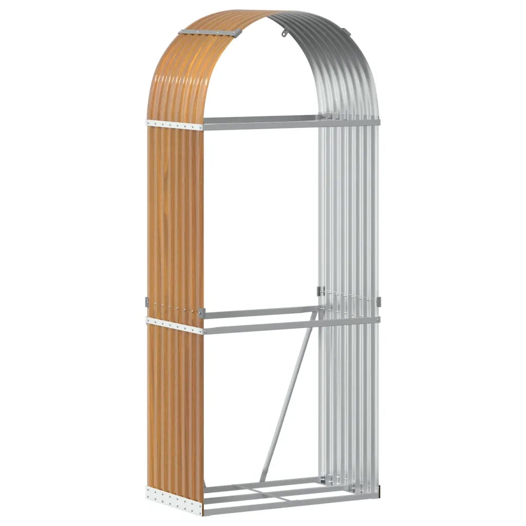 Portaceppi Effetto Legno 80x45x190 cm in Acciaio Zincato 364580