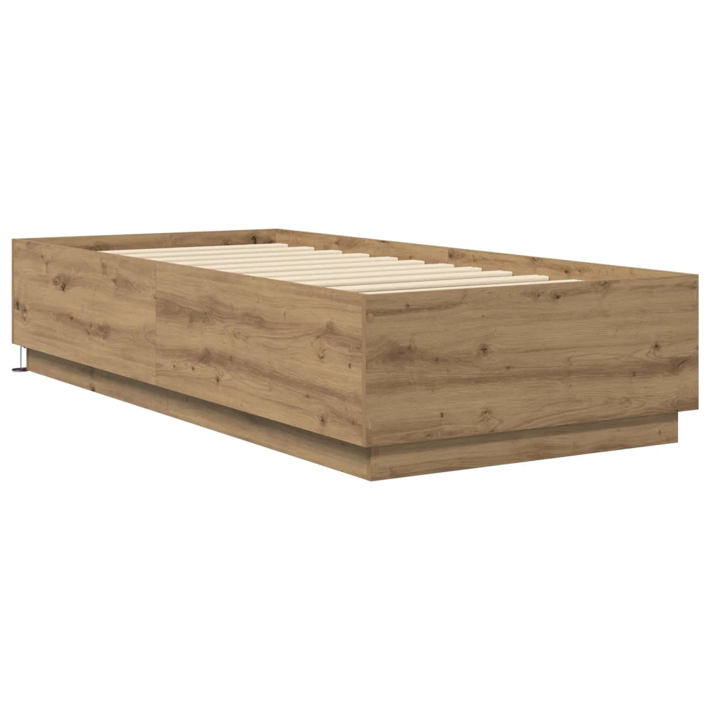 Letto con LED con strisce LED Rovere Artigianale 80 x 200 cm 3429572