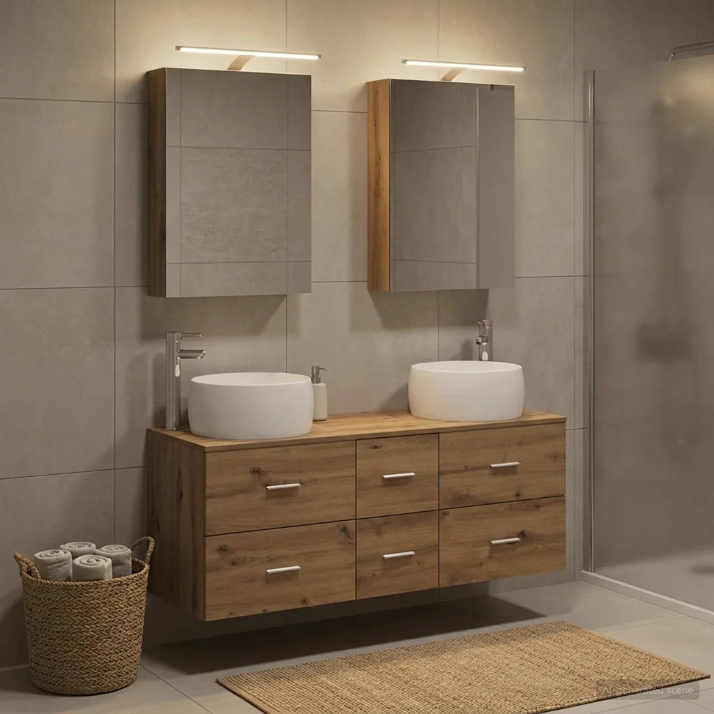 Set di mobili per il bagno 5 pcs Rovere Artigianale 3407038