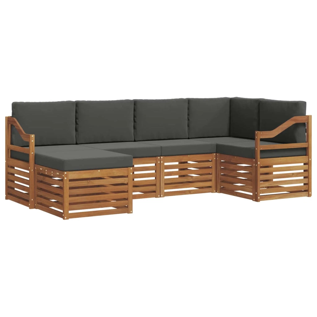 Set divano sezionale con cuscino 6 pcs Naturale e Antracite 3375107