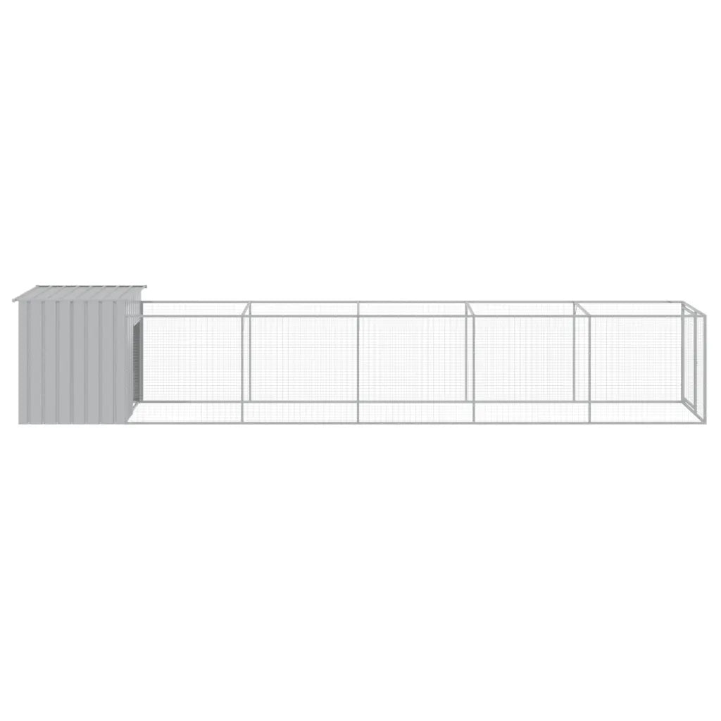 Casetta Cani Corsa Grigio Chiaro 110x609x110 cm Acciaio Zincato 3189085
