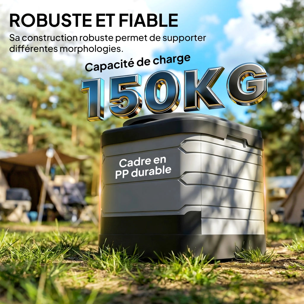 Toilette da campeggio portatile ¨C Zephmum ¨C Grigio con 12 sacchetti e 12 sacchi