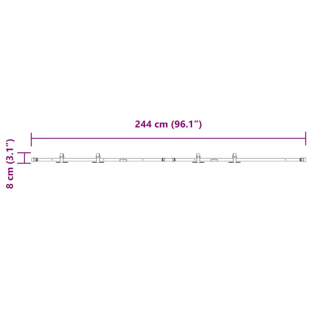 Kit Anta Scorrevole Armadio in Acciaio al Carbonio 244 cm