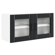 Pensile da cucina | Armadio in vetro da parete PORTO Nero 80 x 31 x 40 cm