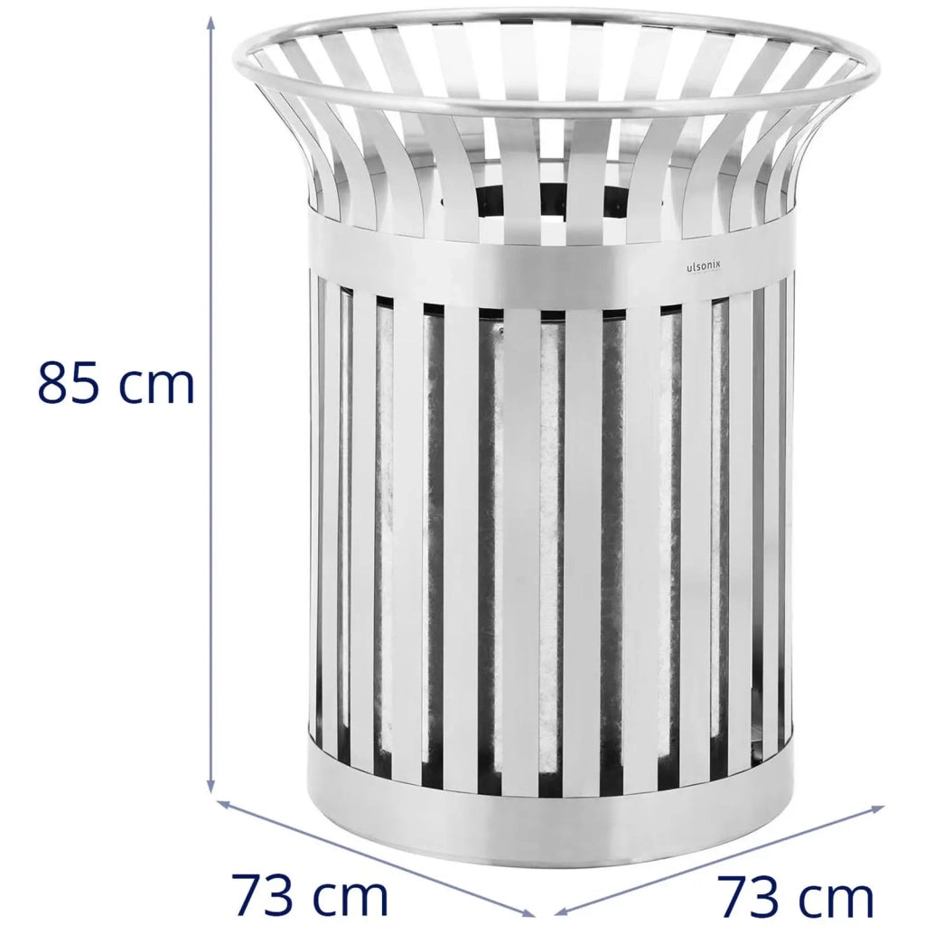Cestino per esterni 73 x 73 x 85 cm rotondo largo acciaio zincato acciaio inox 14_0009750