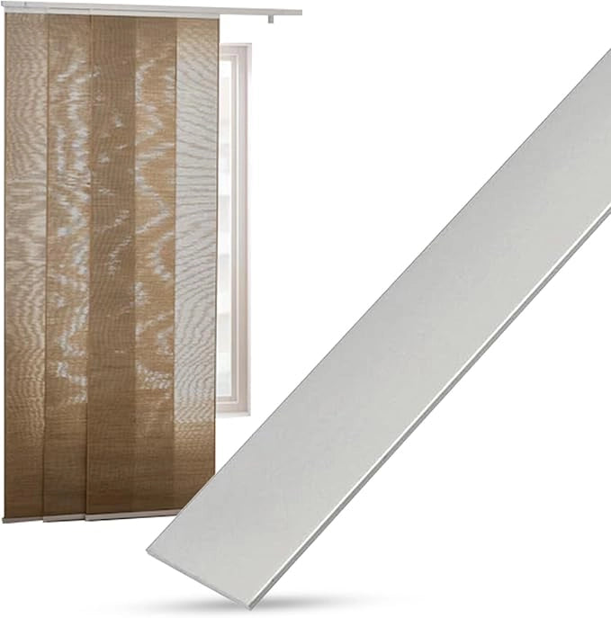 Peso Piatto in Alluminio Bianco per Tende - Lunghezza barra 60cm, 2cm Largo, 2mm Spessore - Profilo per Binari, Strip LED, Teloni PVC