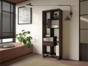 Libreria scaffale, 174x67x31, Design industriale, Rovere scuro e Nero RF4110