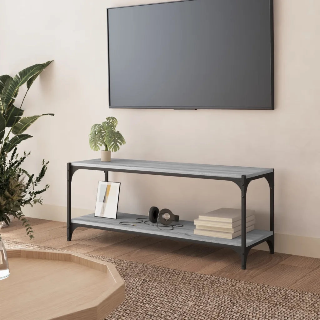 Mobile TV | Armadietto TV | Mobile Porta TV Grigio Sonoma 100x33x41cm Legno Multistrato e Acciaio