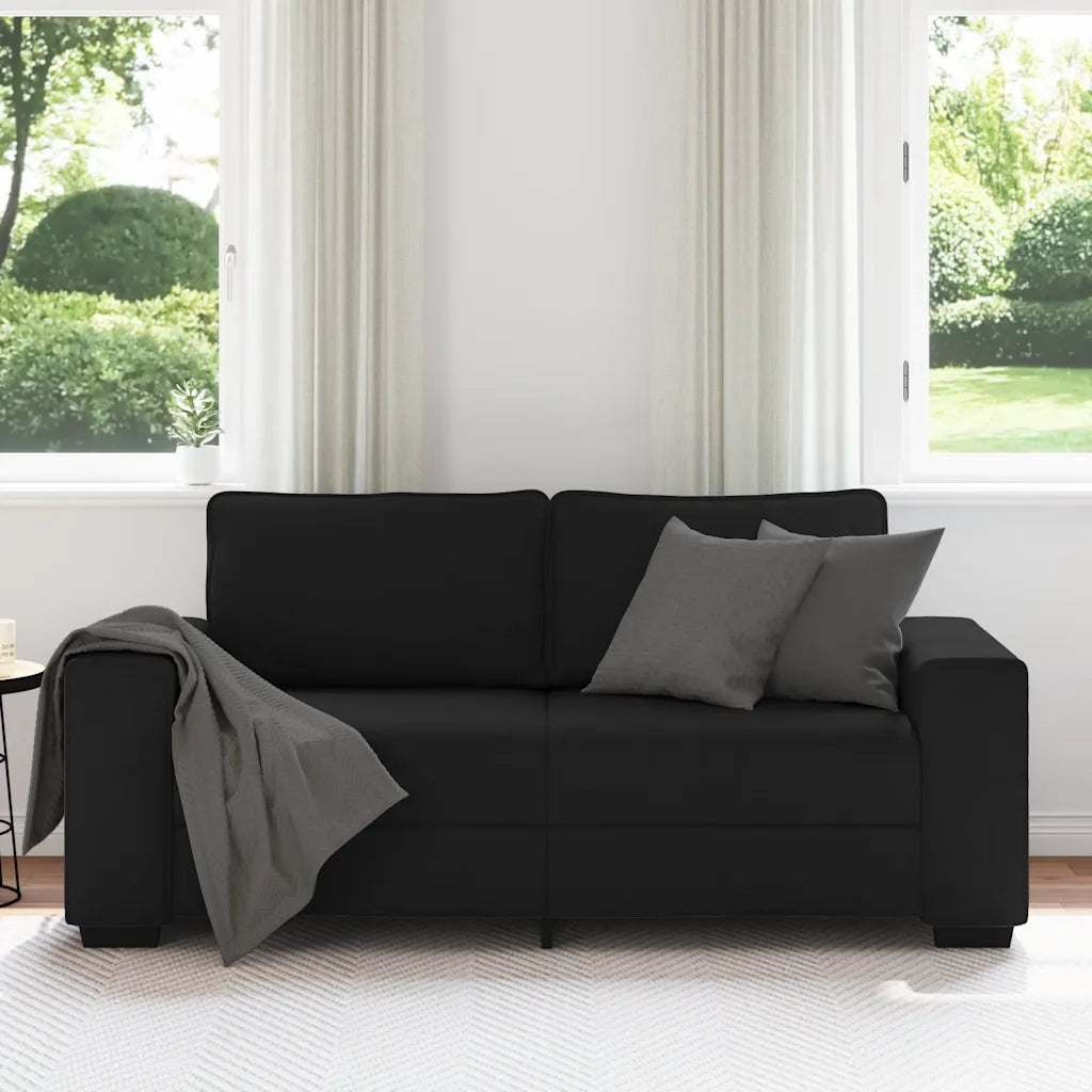 Divano | Divano da soggiorno | Sofa a 2 Posti Nero 180x77x82 cm in Tessuto