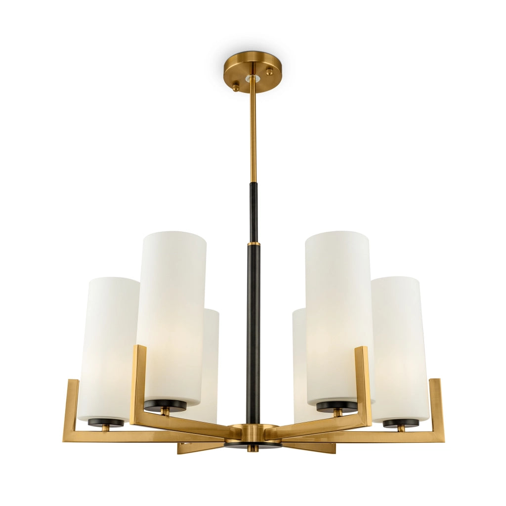 Lampadario ottone tubi vetro Fortano Maytoni MOD089PL-06BS