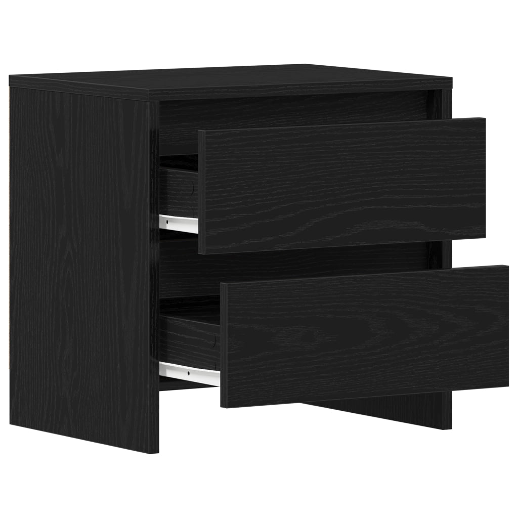 Comodino  Nero Rovere 45x34x44,5 cm Legno ingegnerizzato