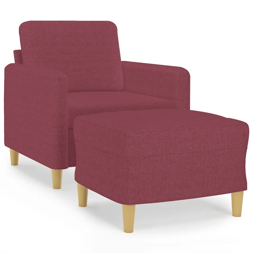 Poltrona | Sedia Relax con Poggiapiedi Rosso Vino 60 cm in Tessuto