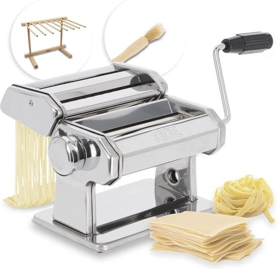Pastamachine manuale - 7 tipi di pasta per lasagna spaghetti fettuccine - compreso pastadroger e spazzola di pulizia - pastamachine in acciaio inossidabile