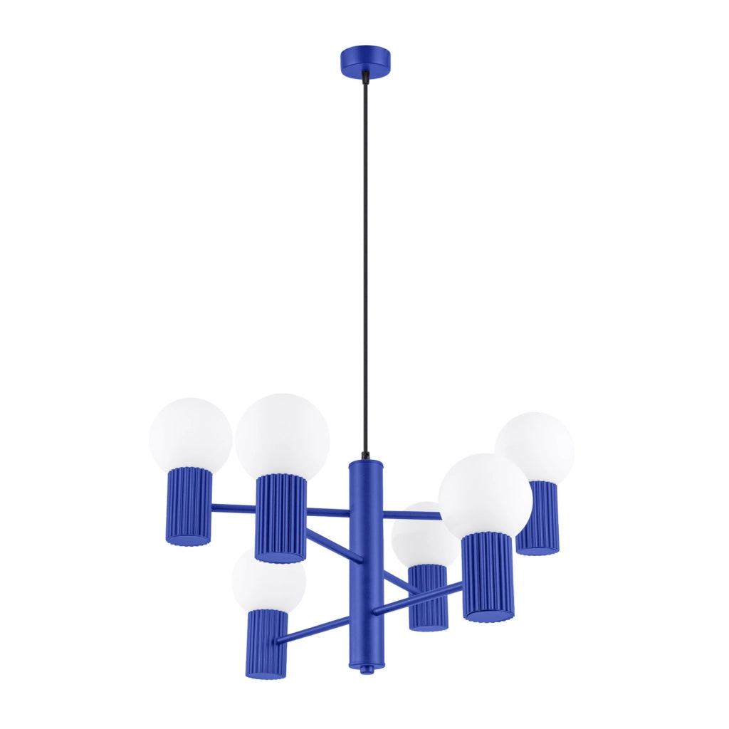 Lampadario moderno SFERA ultramarina 6 luci G9 sfere
