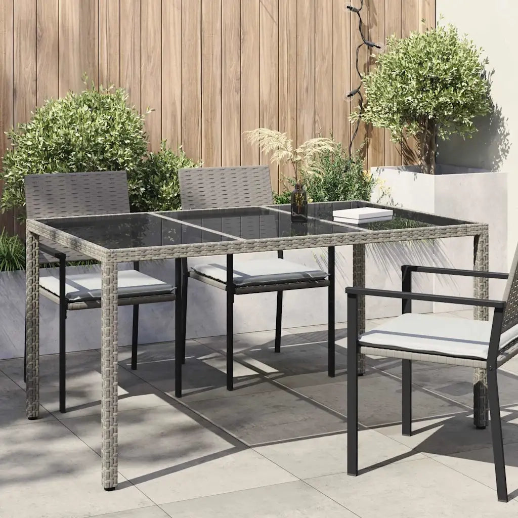 Tavolo da Giardino Grigio 150 x 90 x 75 cm polyrattan 362541