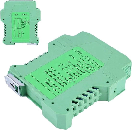 Segnale di Corrente Isolante Trasmettitore DC 24V - Condizionatore Segnale Trasmettitore - Utilizzo Industriale - Conversione Segnale Precisa - 4-20mA PLC - Segnale di Divisione - Unico 4-20 mA.