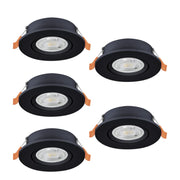 Faretto Incasso Moderno Barranco Plastiche Nere 5 Luci Led 4,5W 5X450Lm Ip20