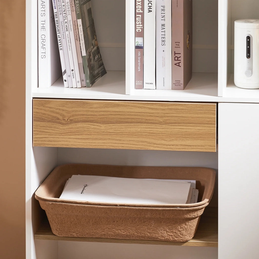 SoBuy Libreria Multiuso con 5 Cubi Portaoggetti, Scaffale Salvaspazio L72*P30*A110cm STR11-WN