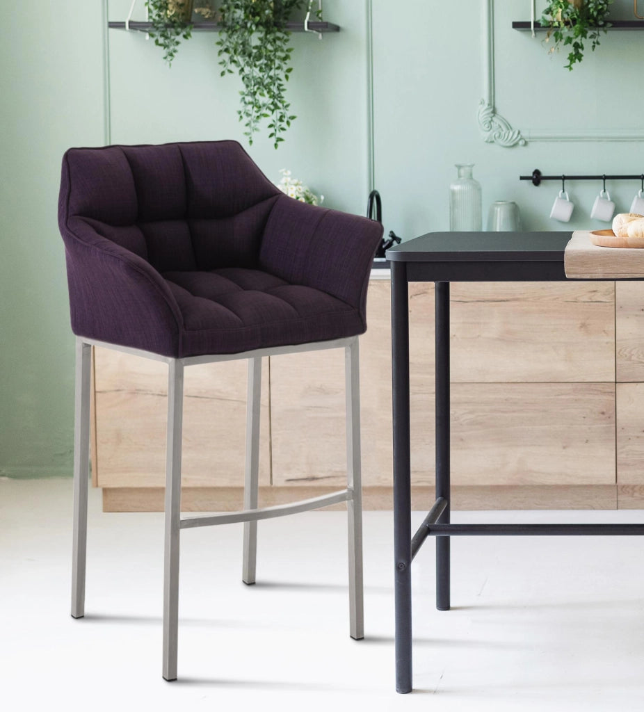 Barhocker Damaso E Stoff mit 4-FuЯ Gestell