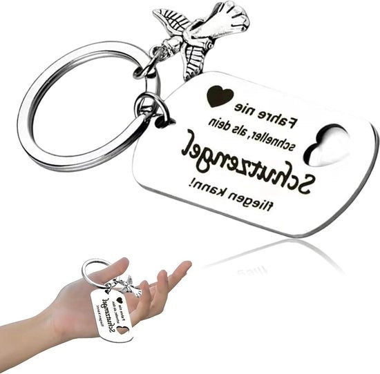Chiusura per chiave con forma di cuore Drive Safe - Amuleto di buona sorte - Regalo per il rilascio della patente per donne - Argento 28-49mm