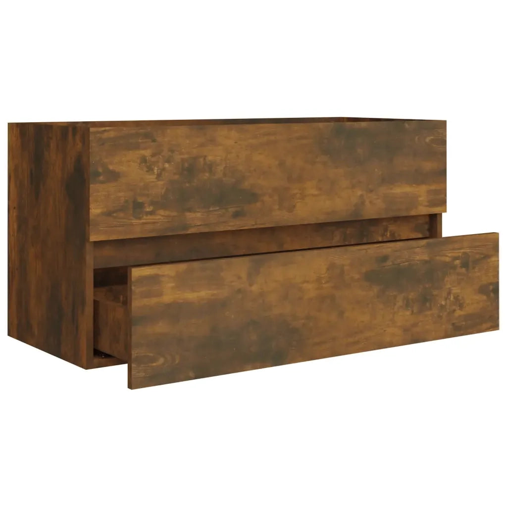 Mobile SottoLavabo | Armadio Lavabo Rovere Fumo 90x38,5x45 cm Legno Multistrato
