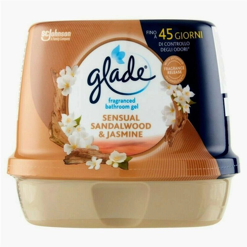 GLADE GEL ASSORBIODORI PER BAGNO SANDALO E GELSOMINO IN FORMATO DA 180 GR